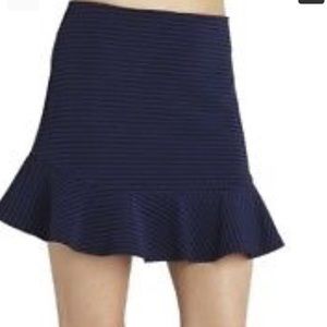 BCBGeneration Women's Blue Black Skirt flare ruffled hem .